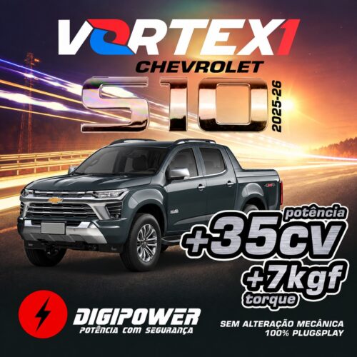 Vortex1 Digipower para Chevrolet S10 2.8L 207cv Diesel (2021-2027) +35cv e +7kgf