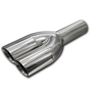 Ponteira de Escapamento Universal Saída Dupla 2.5" a 3" Polegadas Lado Esquerdo em Aço Inox - Design Impactante e Versátil