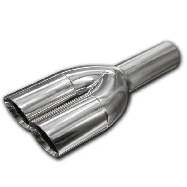 Ponteira de Escapamento Universal Saída Dupla 2.5" a 3" Polegadas Lado Esquerdo em Aço Inox - Design Impactante e Versátil