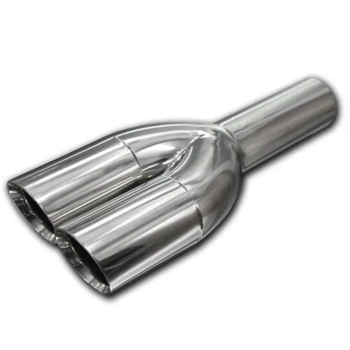 Ponteira de Escapamento Universal Saída Dupla 2.5″ a 3″ Polegadas Lado Direito em Aço Inox – Design Impactante e Versátil